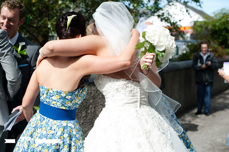 kelly & mike's wedding: bride's arrival in Justin Alexander 8483 wedding dress, vivien of holloway dress, dalton-in-furness