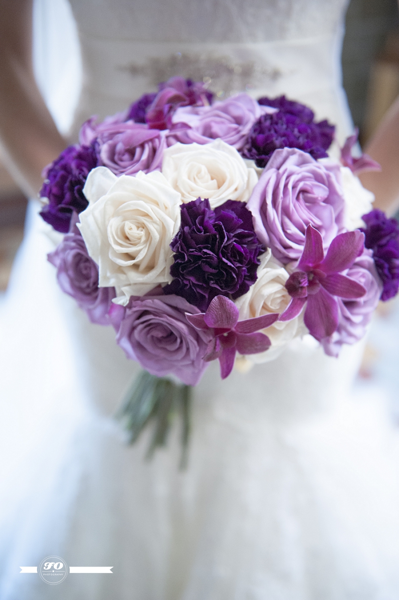 edmonton wedding photographers, st joseph's basilica, lace wedding dress, purple and cream flowers