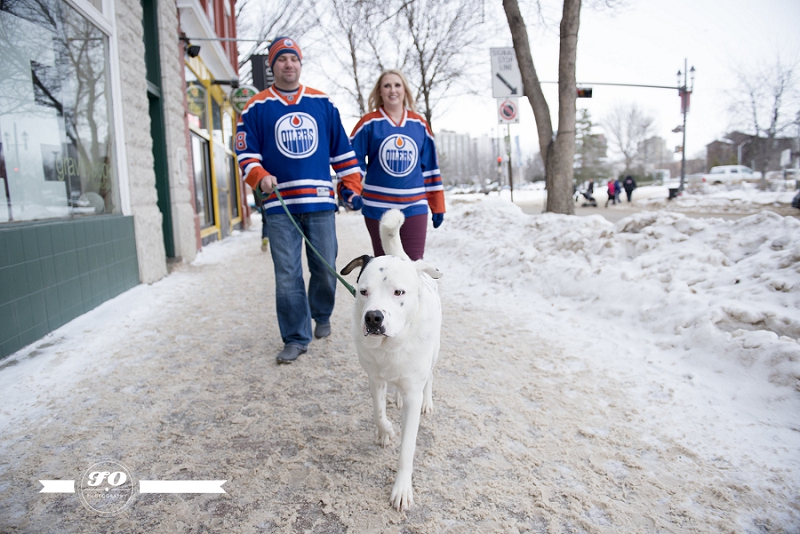 edmonton engagement photographers, hockey, oilers, dog, wee book inn whyte avenue (1)